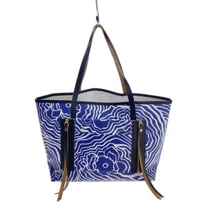 See By Chloe Blue and White Patterned Tote